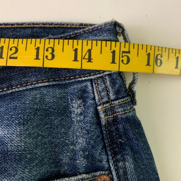 AMERICAN EAGLE Shorts 6 90's‎ Mom Zipper Fly Distressed High Rise Frayed Denim - Picture 13 of 15